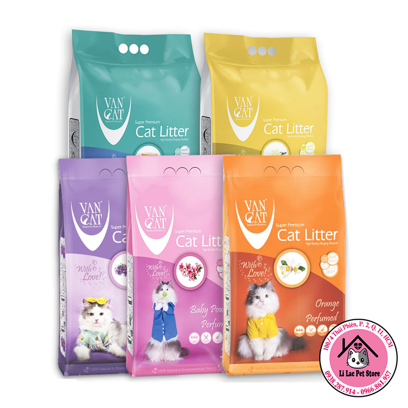 Cát vệ sinh cho mèo VANCAT 5Kg (~5,9L) - Cát mèo thương hiệu Vancat túi 5Kg - Cát mèo hạt nhuyễn Vancat túi 5Kg