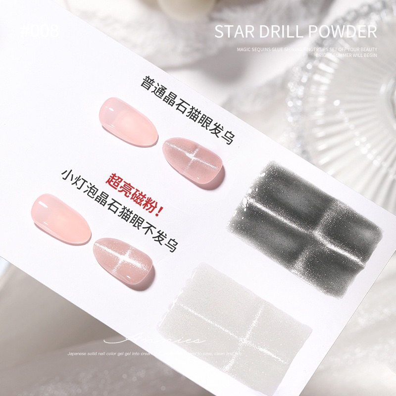 Sơn gel mắt mèo kim cương trắng ít ánh đen