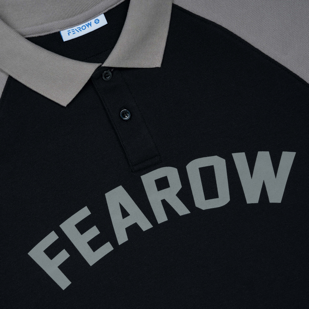 Áo Polo Raglan nam nữ local brand unisex Fearow Basic 2023 Black / Gray - APF7006