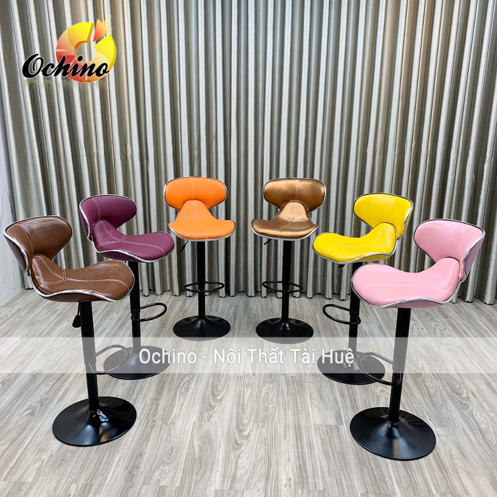 Ghế Quầy Bar, Ghế Makeup Mẫu Da Cá Chân Đen Cao 60-80Cm (Ảnh Thật Và Video)