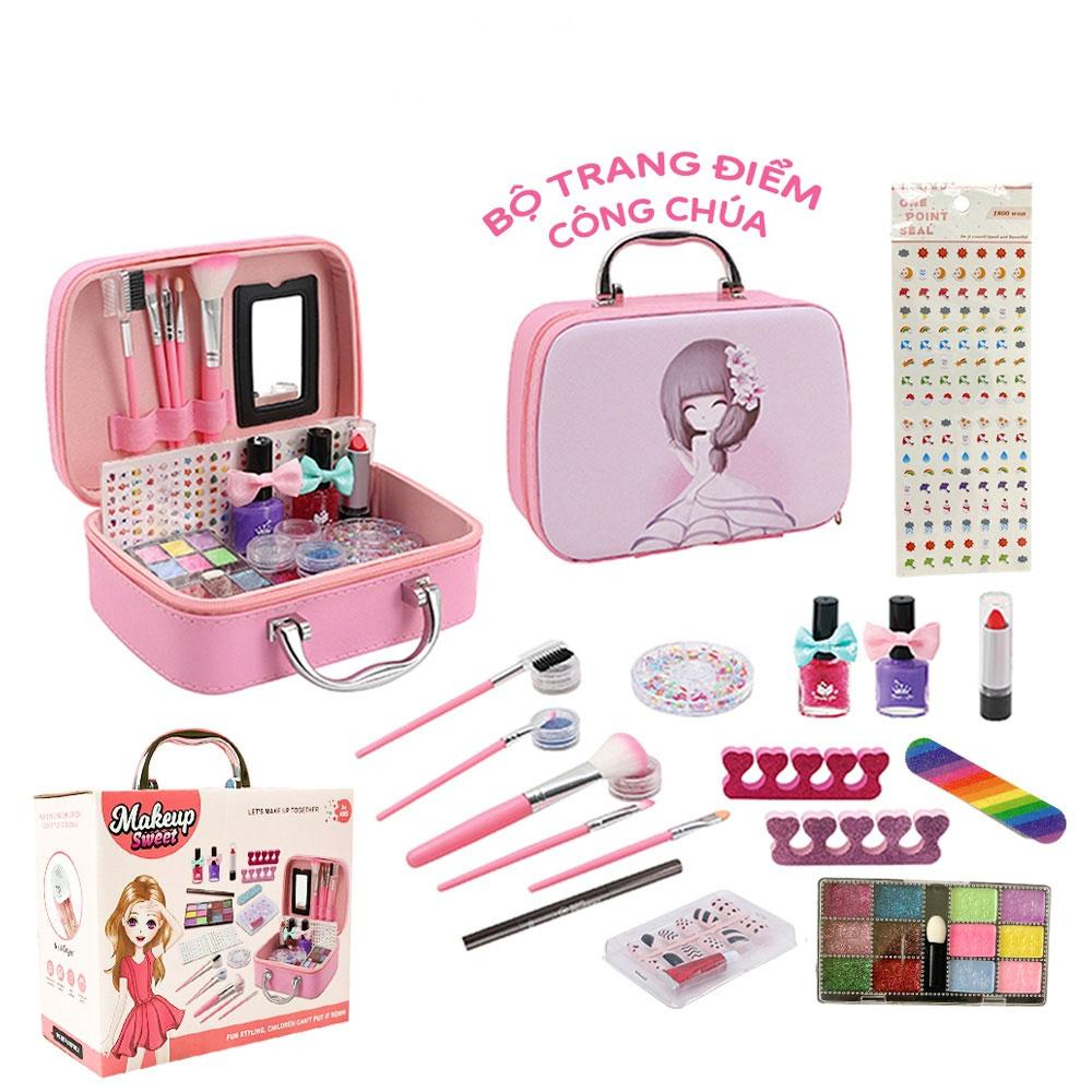 Đồ Chơi Trang Điểm Cho Bé Gái Có Hơ Móng, Vali Trang Điểm Công Chúa Cho Bé Gái