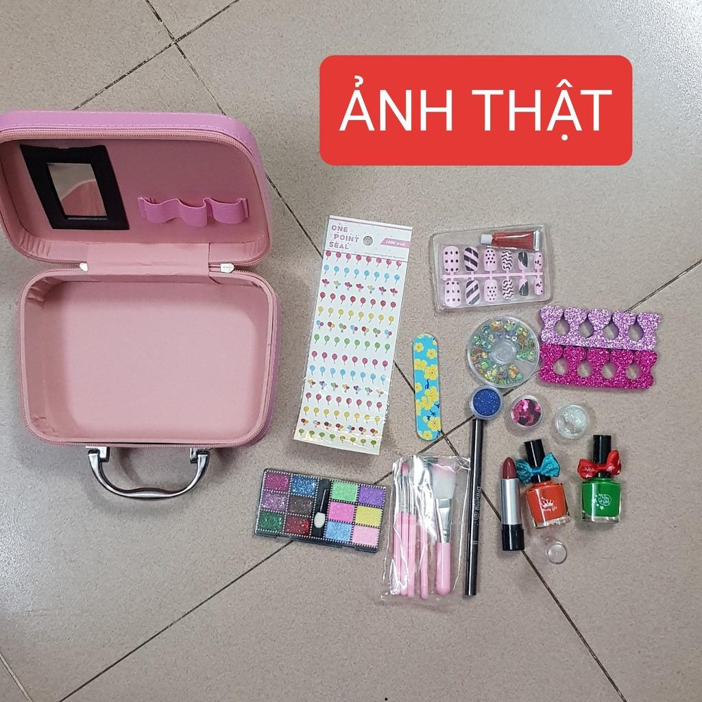 Đồ Chơi Trang Điểm Cho Bé Gái Có Hơ Móng, Vali Trang Điểm Công Chúa Cho Bé Gái