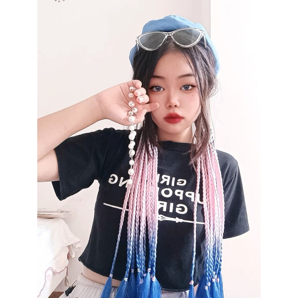 Tóc Giả Tết thời trang Phong Cách Hip Hop TeenGirl MyBaby