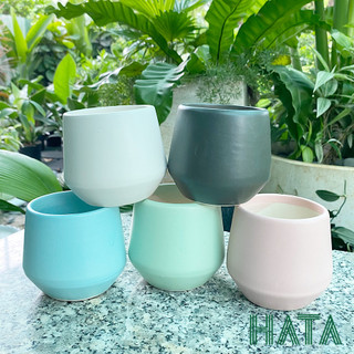 Chậu gốm sứ kim cương cao S2 nhiều màu. Hatagarden
