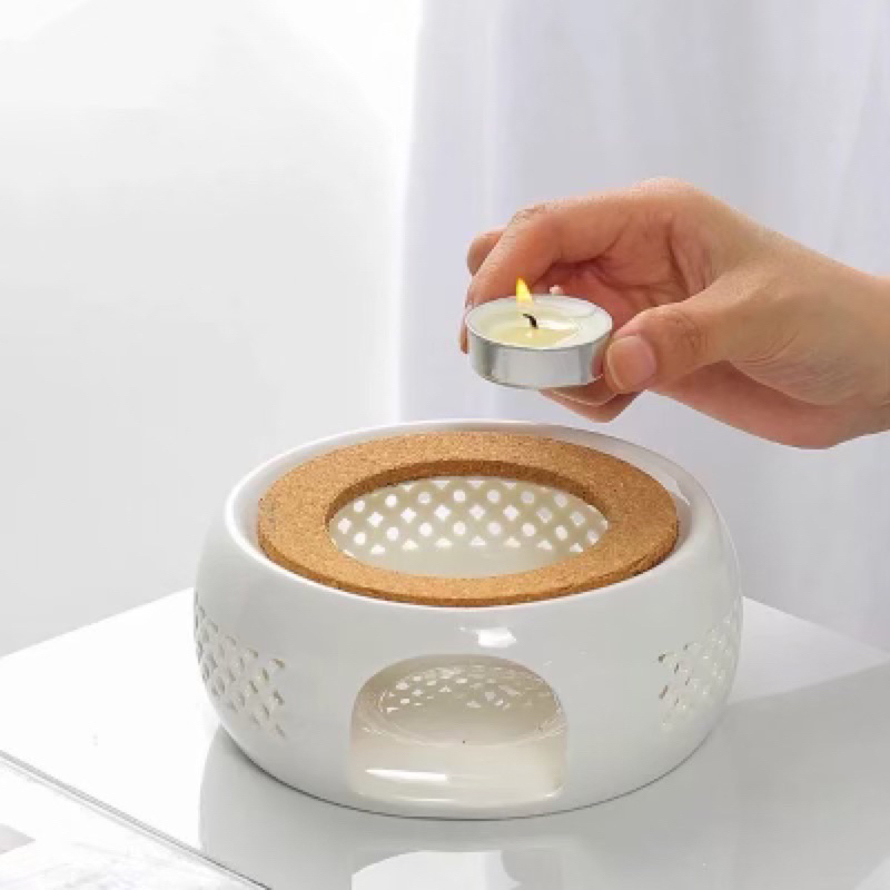 Bếp Nến Thưởng Trà Bằng Sứ Trắng