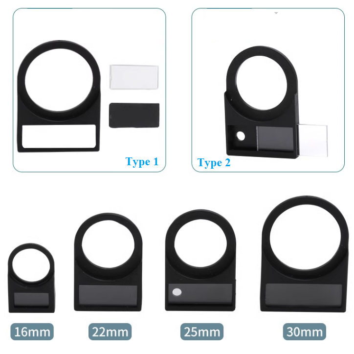 Combo 10 Nhãn nút nhấn gắn tủ điện các kích thước phi 16, phi 22, phi 25, phi 30