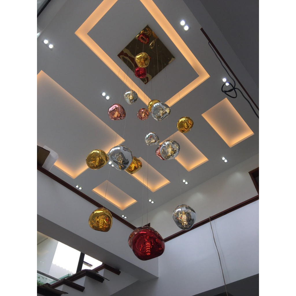 Đèn thả Thủy Tinh Nham Thạch D22 Hiện Đại, Đèn thông tầng trang trí nội thất ĐỘC ĐÁO