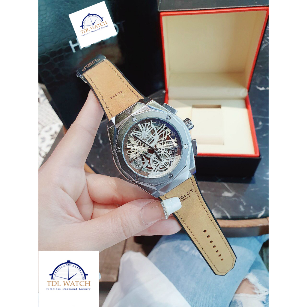 Đồng hồ nam Hub thép không gỉ 40mm chạy full kim