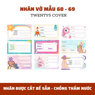Set nhãn vở theo mẫu 60 - 69