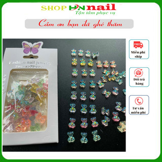 Túi charm Nơ, gấu bột trang trí móng làm đẹp nail shop sỉ hnnail