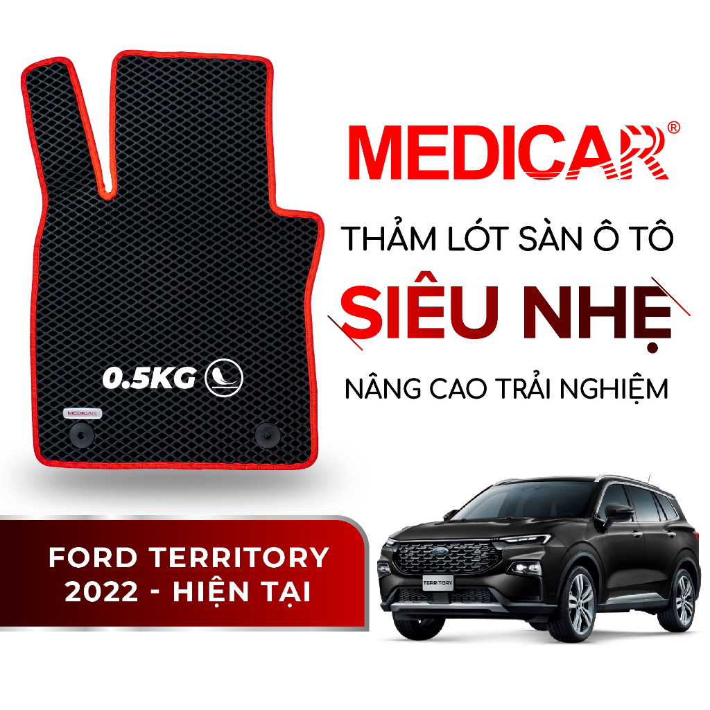 Thảm lót sàn ô tô Medicar xe Ford Territory - chống nước, không mùi, ngăn bụi bẩn