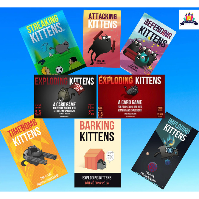 Combo Mèo Nổ hộp giấy - Full Bản Mèo Nổ Mở Rộng (Tiếng Việt) - Boardgame Exploding Kittens
