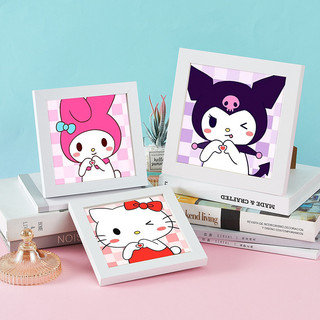 Đính đá tranh , tranh đính đá, đính tranh đá , tranh mini,tranh kulomi thả tim có khung nhựa 15x15cm