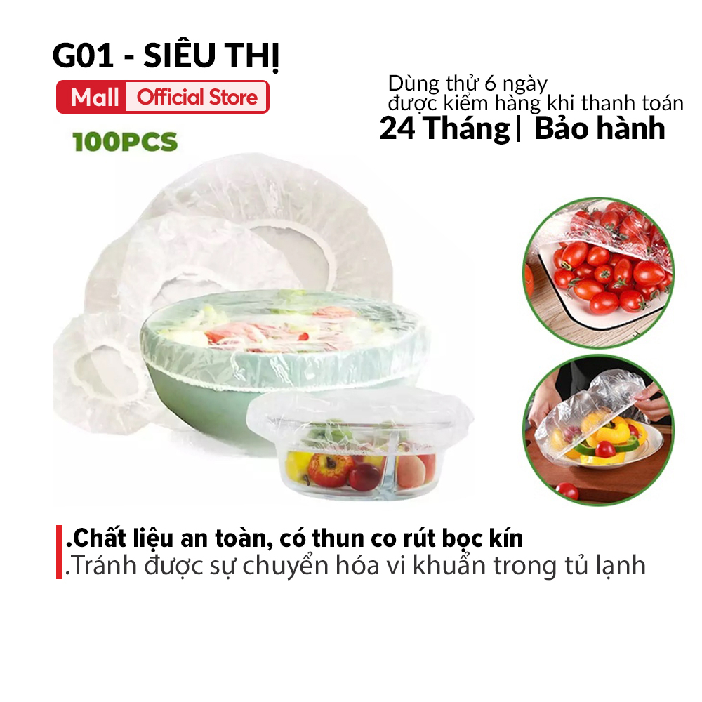 Set 100 màn bọc thực phẩm G01 hình gấu xinh xắn, chất liệu cao cấp co giãn siêu dai, có chun tiện dụng, giá rẻ