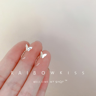 1 chiếc - Bông tai mạ bạc móc hình bướm