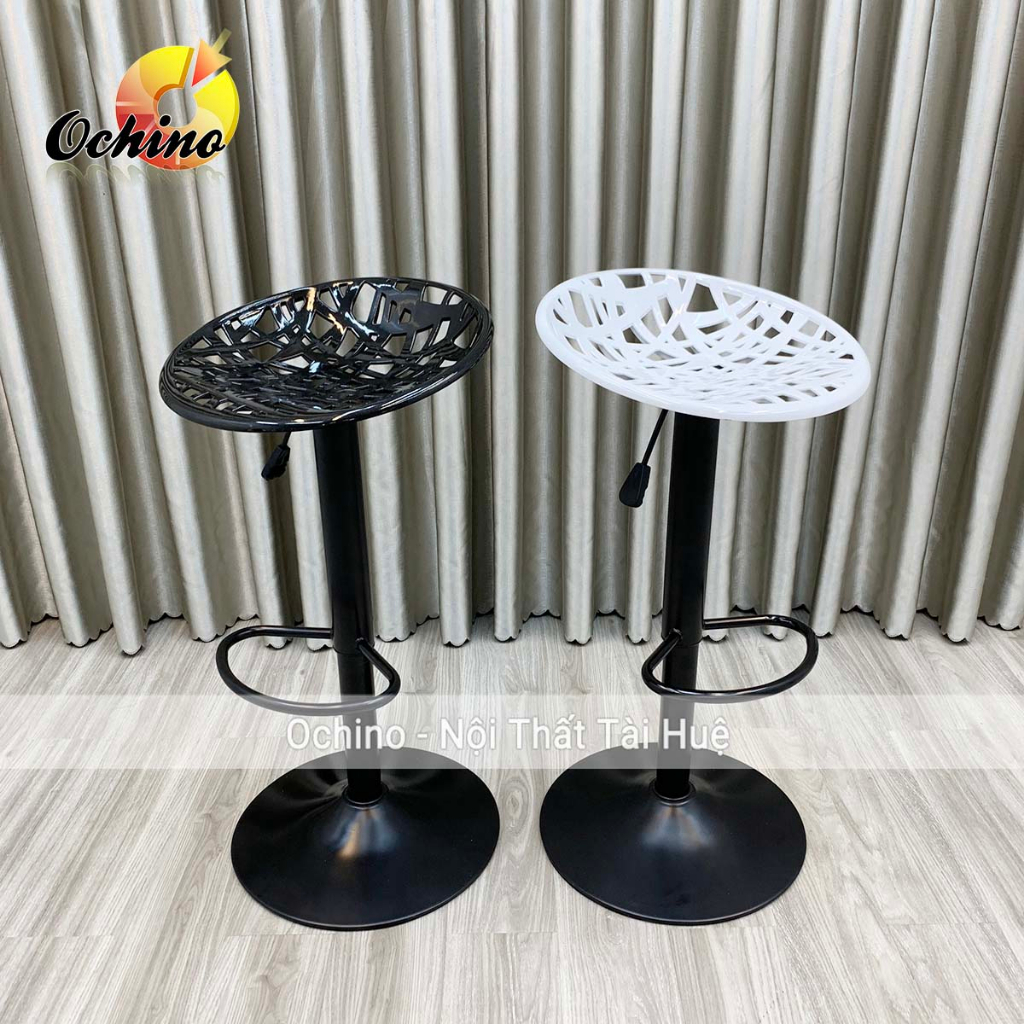 Ghế Quầy Bar, Ghế Chụp Hình Mẫu Nhựa Lưới Chân Đen Cao 60-80Cm (Có Sẵn)
