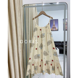 Đầm bầu 2 dây chất đũi lụa siêu mát mùa hè
