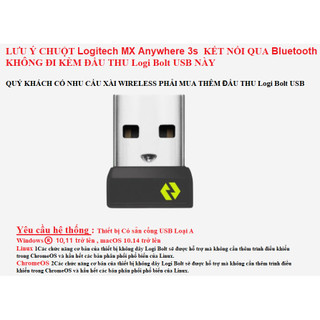 Chuột không dây Bluetooth (Quiet Clicks) Logitech MX Anywhere 3s