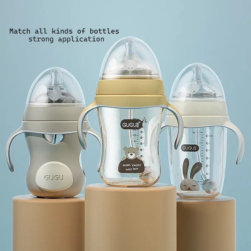 GUGU Núm ty mô phỏng tự nhiên, 7cm Núm vú cổ rộng, 6-12 tháng, dòng chảy lớn