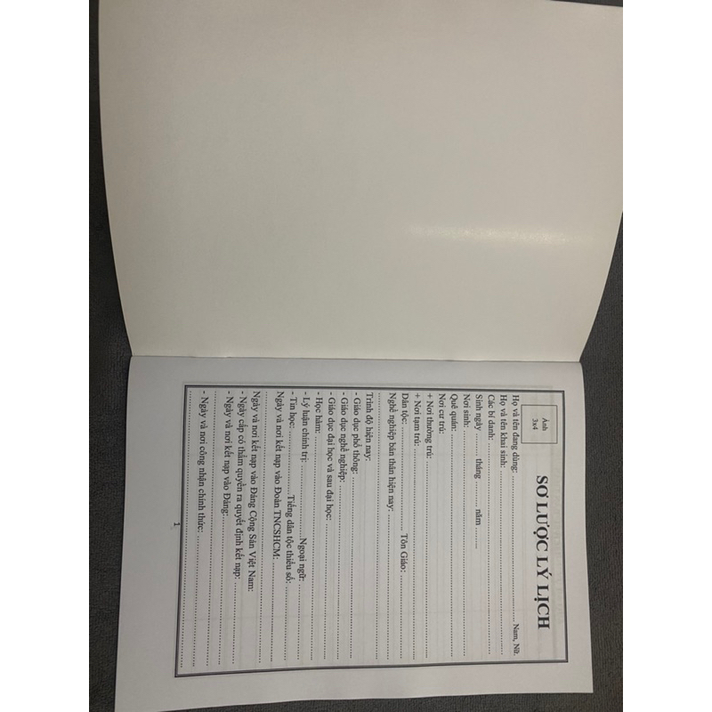 LÝ LỊCH ĐẢNG VIÊN - combo 5 cuốn