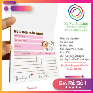 Hoá đơn bán hàng mini 1 liên dễ thương - C