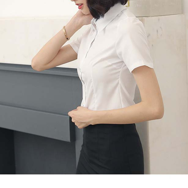 Áo sơ mi nữ tay ngắn, LIRA, sơ mi nữ cộc tay, áo trắng công sở vải kate cao cấp vải mềm mát không xù ít nhăn from ôm