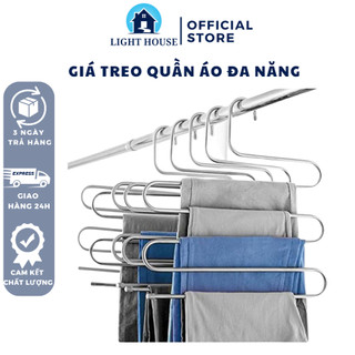 Móc Treo Quần Áo Đa Năng, Móc Treo Đồ Inox  5 Tầng Kim Loại Siêu Bền Chịu Lực Tốt, Móc Treo Đồ Thông Minh Gấp Gọn