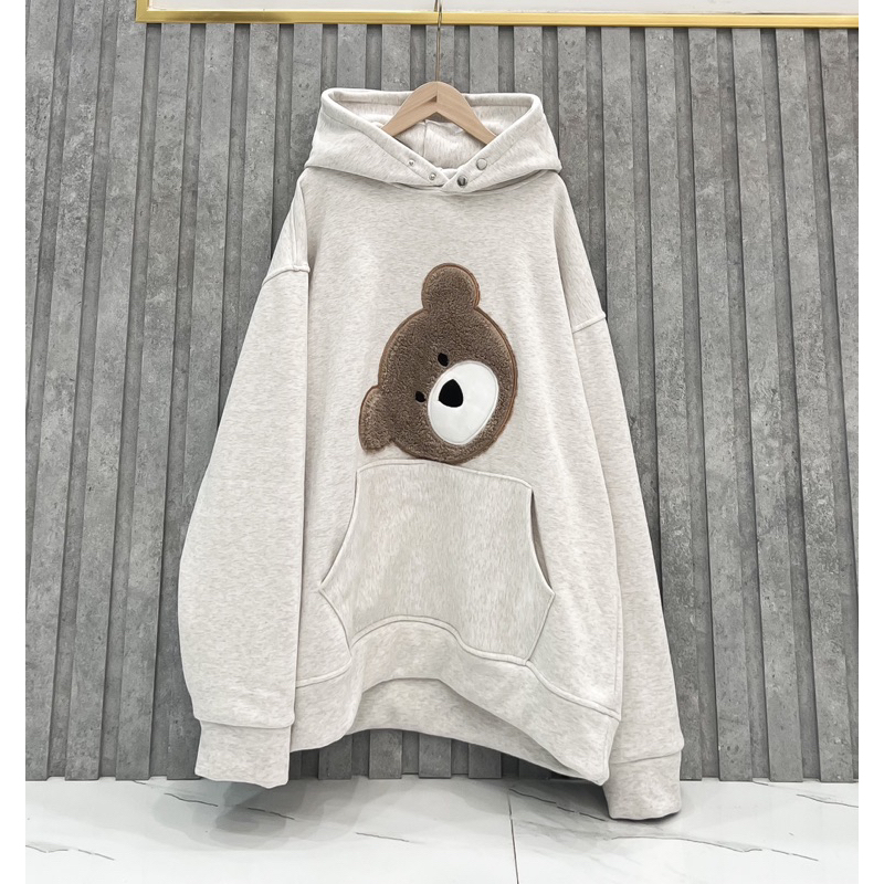 Áo hoodie nam nữ Gấu Lông thêu unisex cặp đôi nỉ ngoại cotton form rộng có mũ xám đen dày oversize DNN | BigBuy360 - bigbuy360.vn