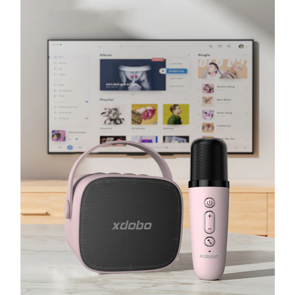 Loa Karaoke Bluetooth 5.0 Xdobo Mini Kèm Micro Không Dây, Công Suất 60W, Chống Nước IPX5, Tích Hợp Pin 2000mAh
