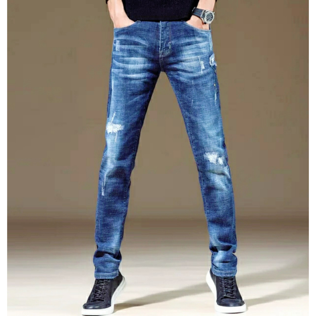 Quần Jean Nam Quần Bò Nam Xước Rách Dáng Skinny Co Giãn Hàng Công Ty Xuất Khẩu Cao Câp