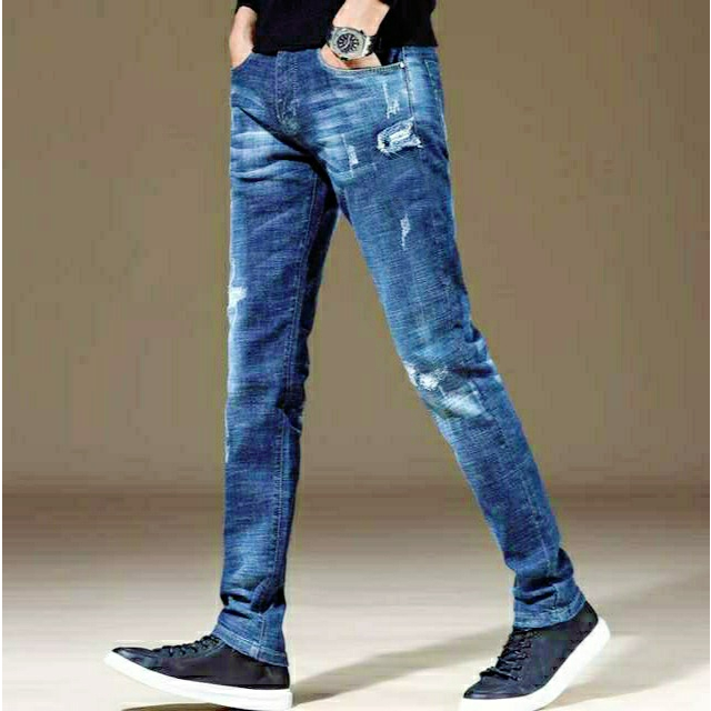 Quần Jean Nam Quần Bò Nam Xước Rách Dáng Skinny Co Giãn Hàng Công Ty Xuất Khẩu Cao Câp