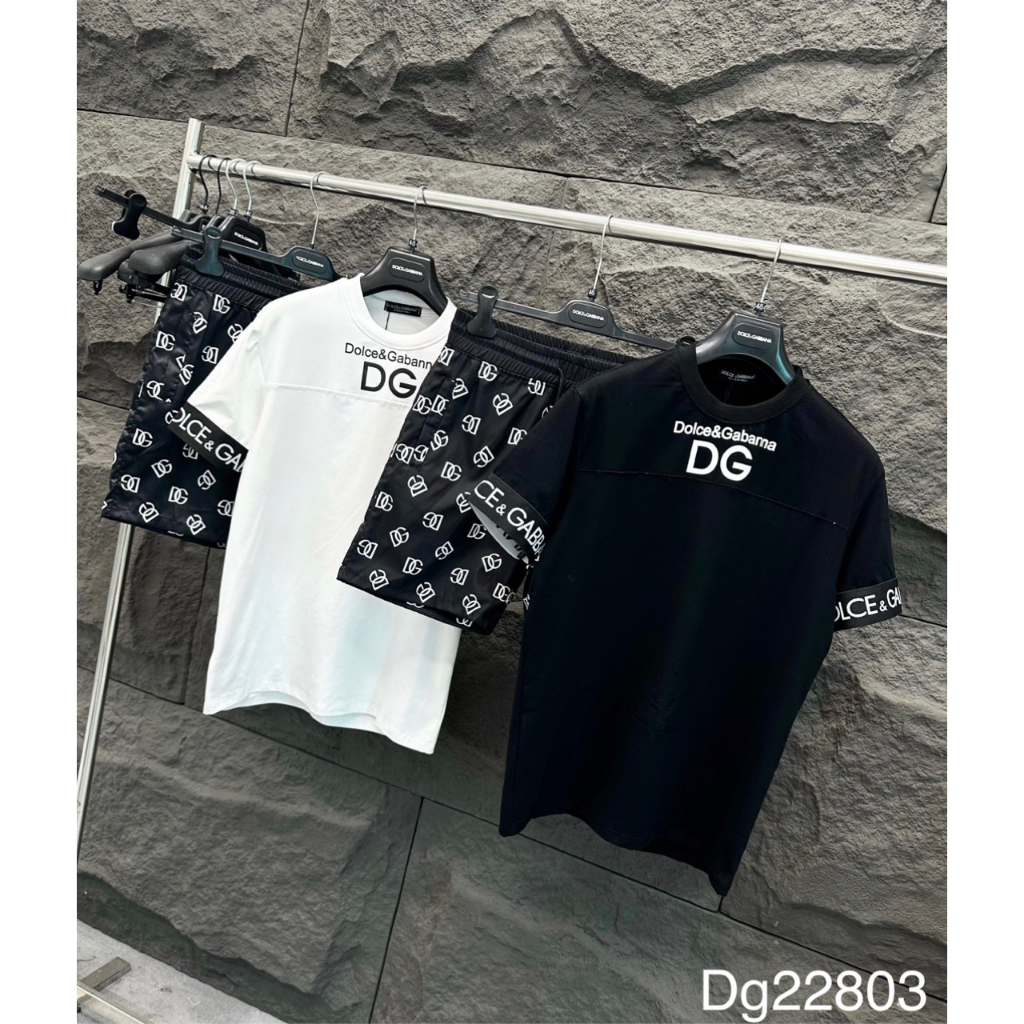 Bộ Quần Áo DG Nam In Logo Chữ Ngực Siêu Đẹp - Bộ Quần Áo DG Nam Thêu Chữ Cổ Tay Cực Nét