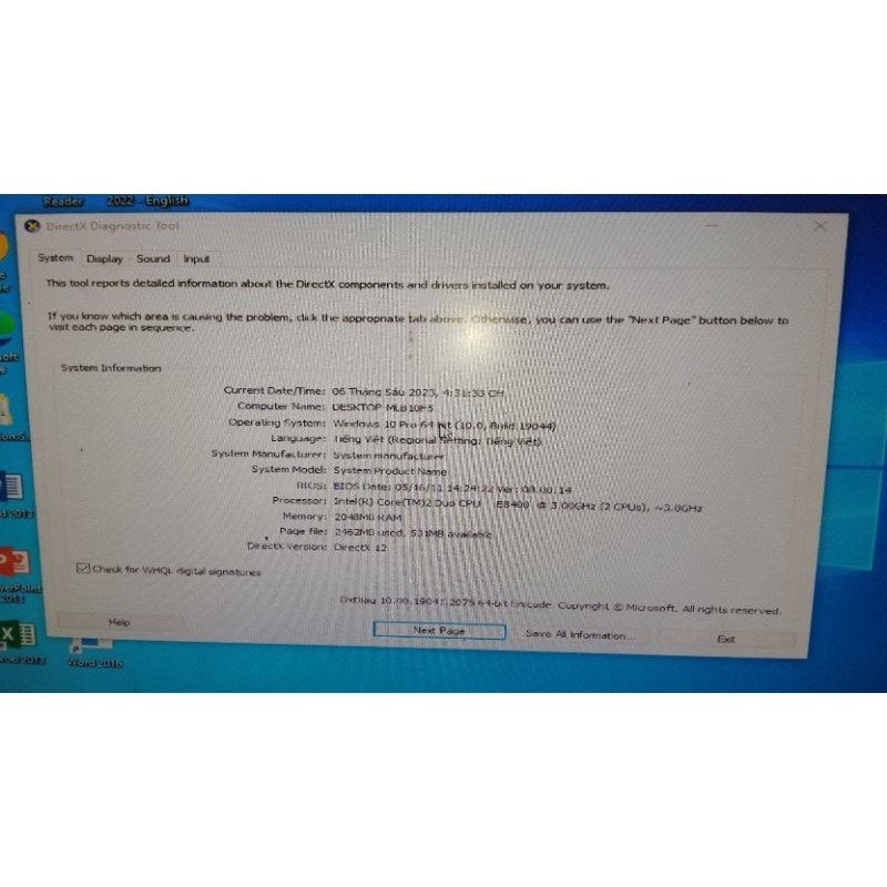 Máy tính case G41 E8400 GT 630 ram 2gb SSD 128gb