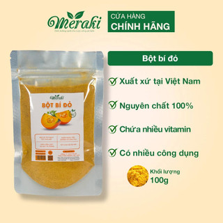 Bột bí đỏ sấy khô meraki nguyên chất 100% gói 100g