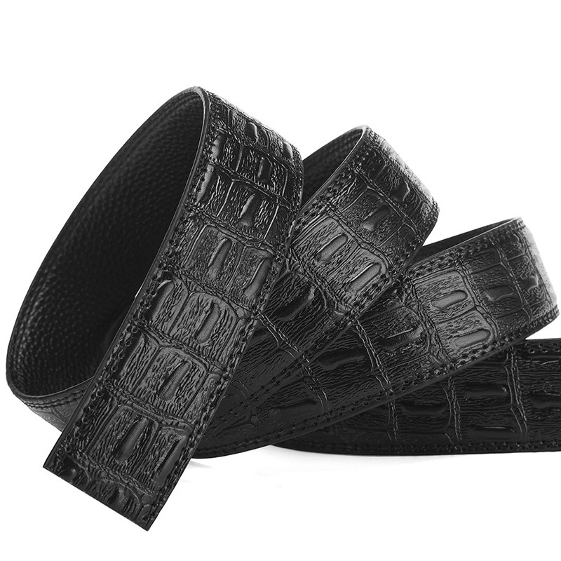 Dây thắt lưng da bò nam dập vân cá sấu thời trang Mã DL4