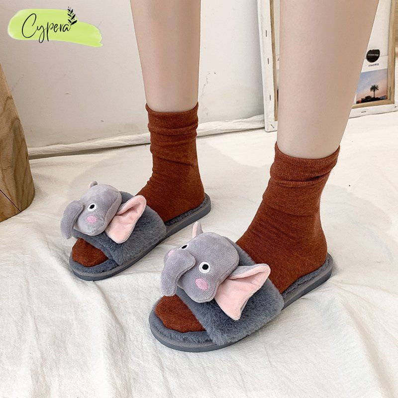 Dép bông trong nhà voi con dễ thương - D155