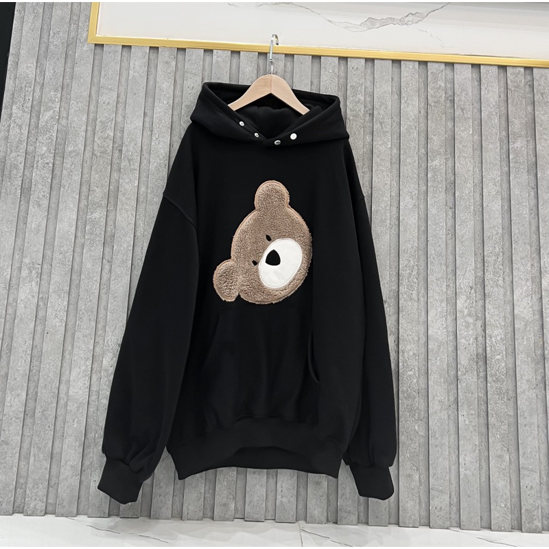 Áo hoodie nam nữ Gấu Lông thêu unisex cặp đôi nỉ ngoại cotton form rộng có mũ xám đen dày oversize DNN | BigBuy360 - bigbuy360.vn