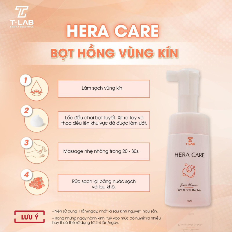 Bọt Vệ Sinh Hera Care Mẫu Mới 100ml