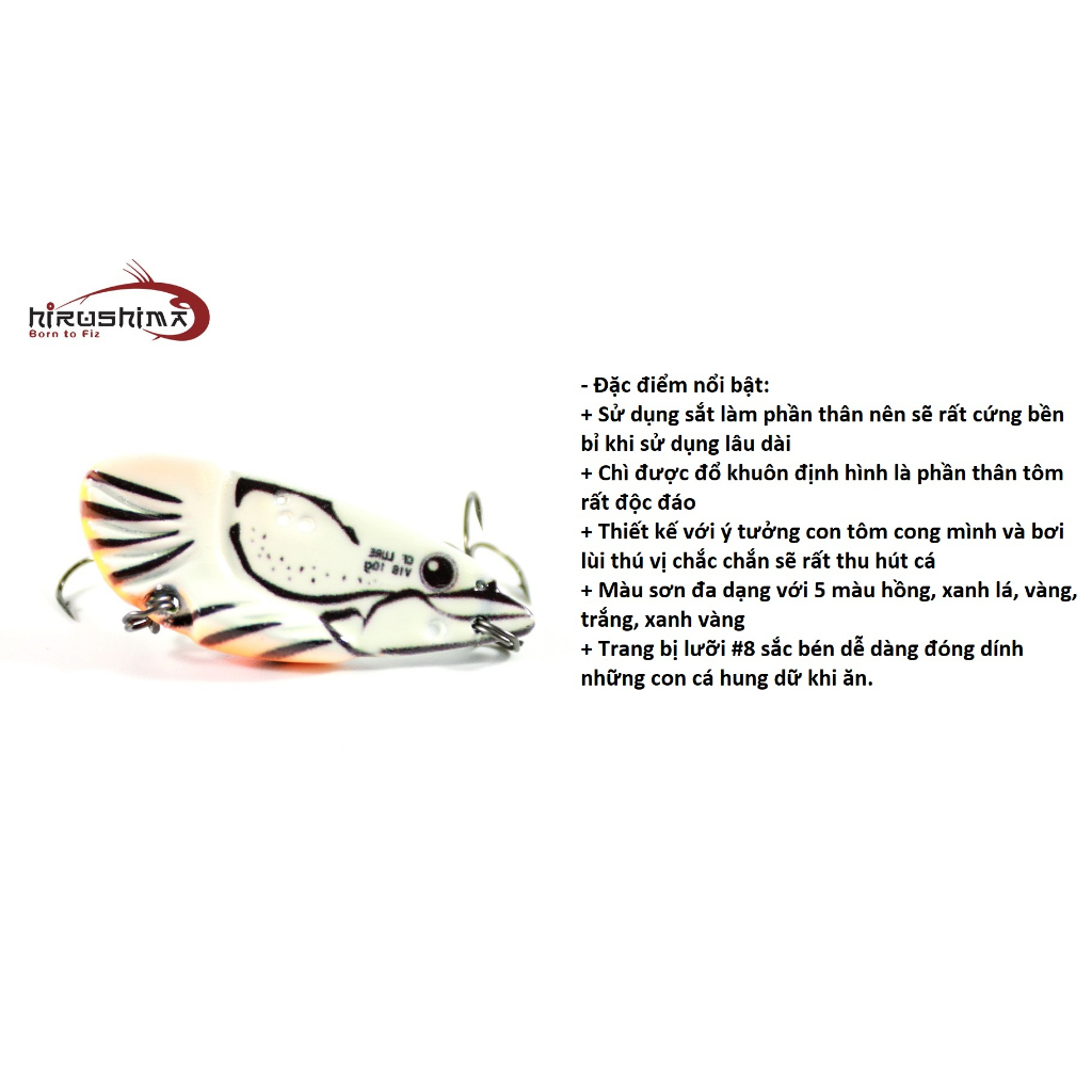 Mồi lure câu cá Hirushima Shrimp Metal 10gr Hitalure