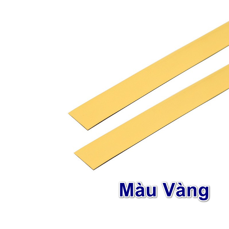 Cuộn Dây Dán PVC Viền Dạng Phẳng Trang Trí Màu Vàng, Bạc