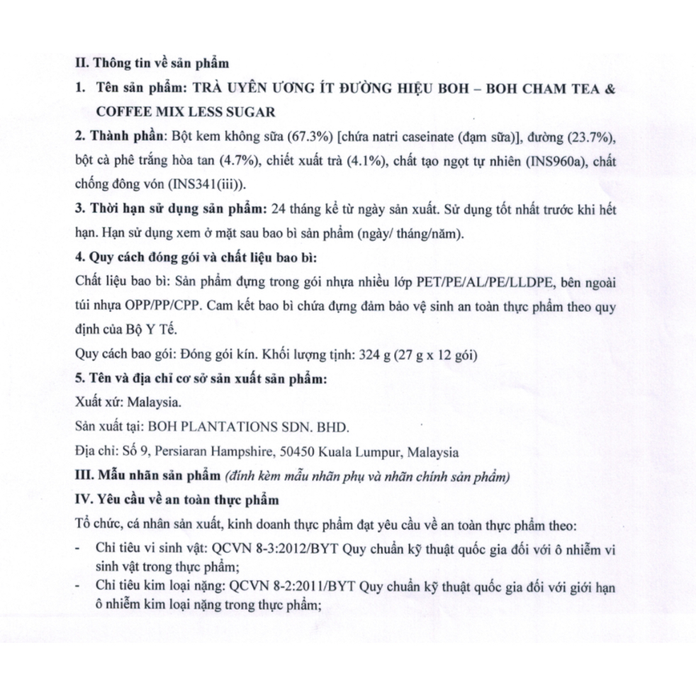 Trà Sữa Tự Pha Malaysia Teh Tarik - Trà Sữa Uyên Ương BOH Vị Trà Mix Coffee - Ngọt Tự Nhiên Không Đường Tốt Cho Sức Khoẻ