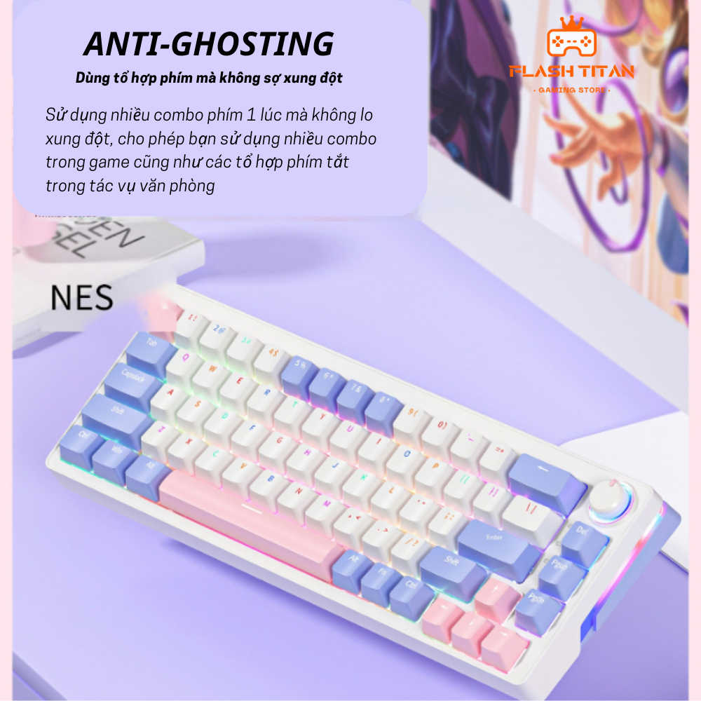 Bàn Phím Cơ Không Dây ZIFRIEND ZA68 PRO Hot swap 5 pin - Led RGB - Bàn phím gaming đã được lube và lót foam sẵn | BigBuy360 - bigbuy360.vn