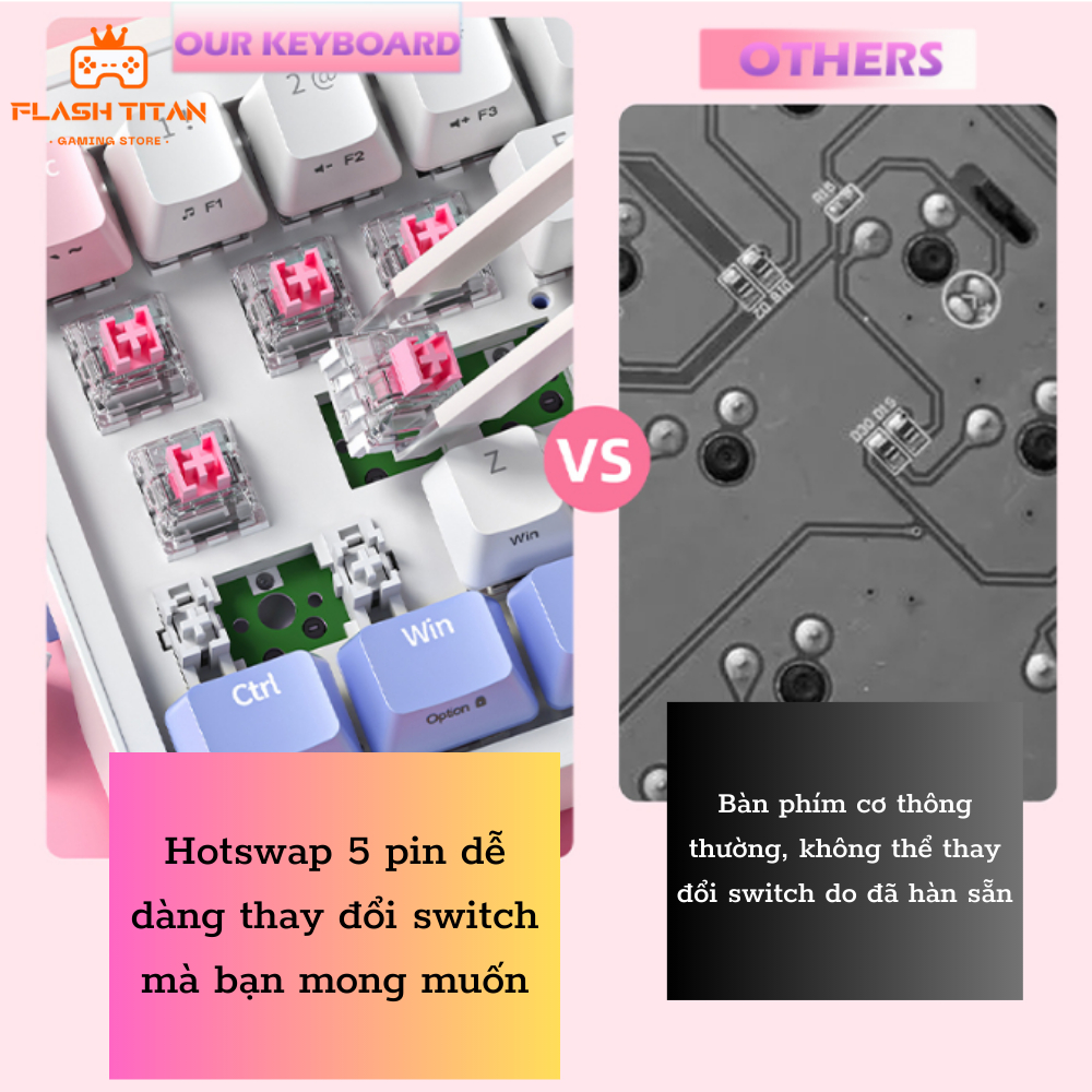 Bàn Phím Cơ Không Dây ZIFRIEND ZA68 PRO Hot swap 5 pin - Led RGB - Bàn phím gaming đã được lube và lót foam sẵn | BigBuy360 - bigbuy360.vn