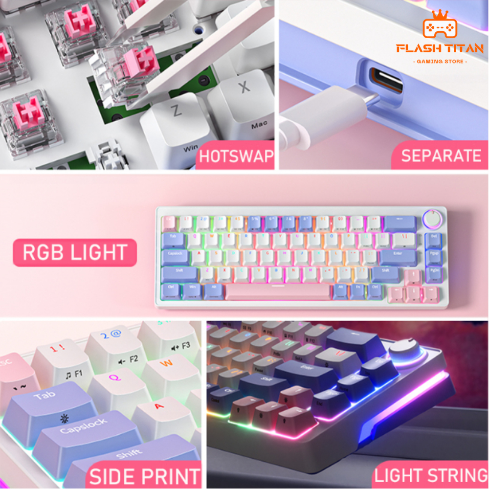 Bàn Phím Cơ Không Dây ZIFRIEND ZA68 PRO Hot swap 5 pin - Led RGB - Bàn phím gaming đã được lube và lót foam sẵn | BigBuy360 - bigbuy360.vn