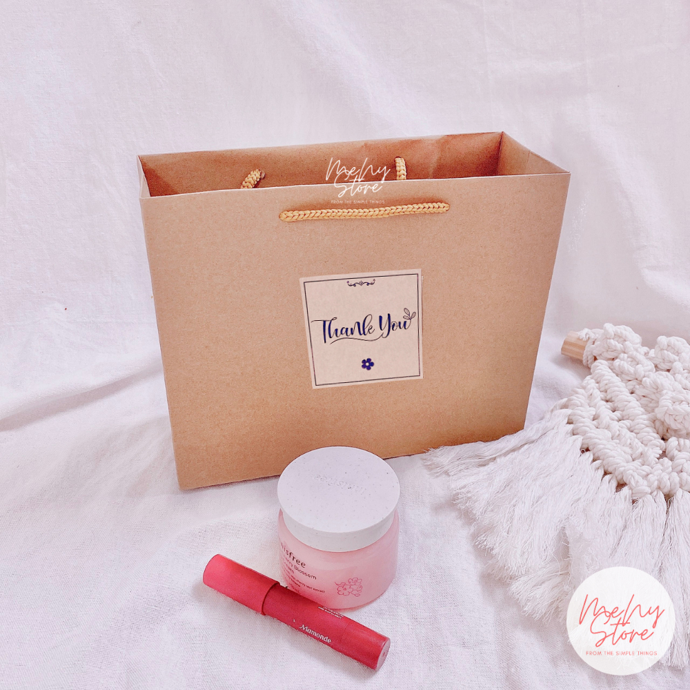 Túi giấy đựng quà tặng Kraft phong cách Vintage có quai xách loại dày nhiều kích cỡ