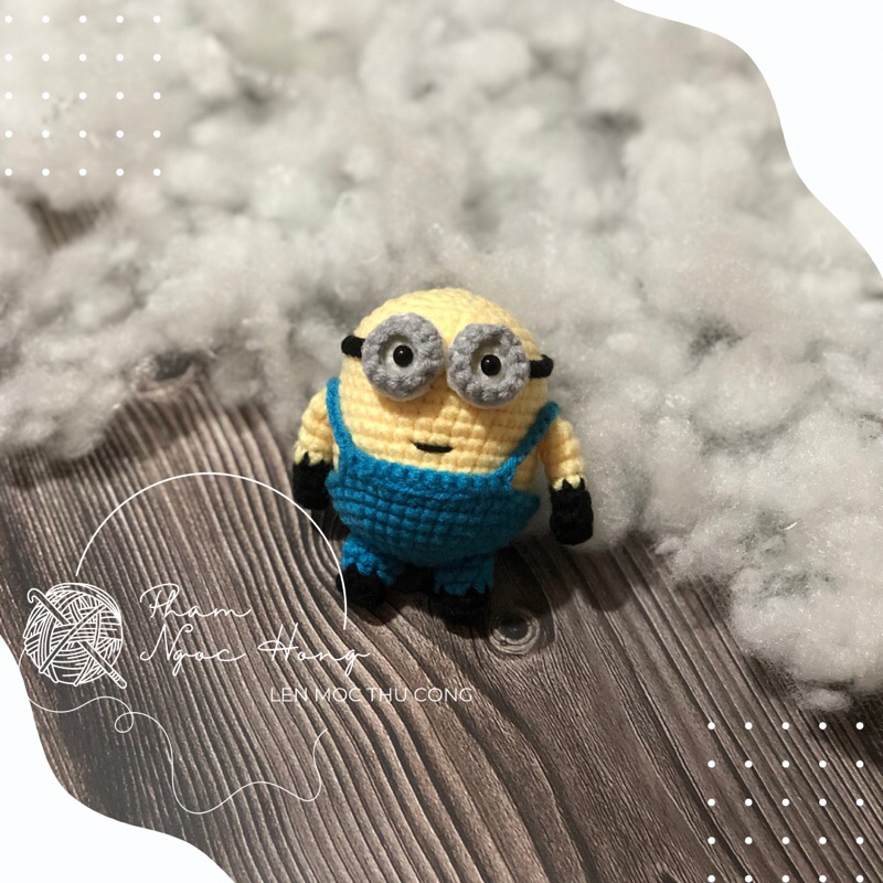 Móc khoá minions mặc yếm, minions len, len móc thủ công