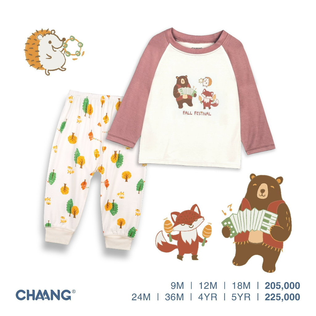 Bộ Quần Áo Dài Tay Raglan Dài Park CHAANG AW22D10