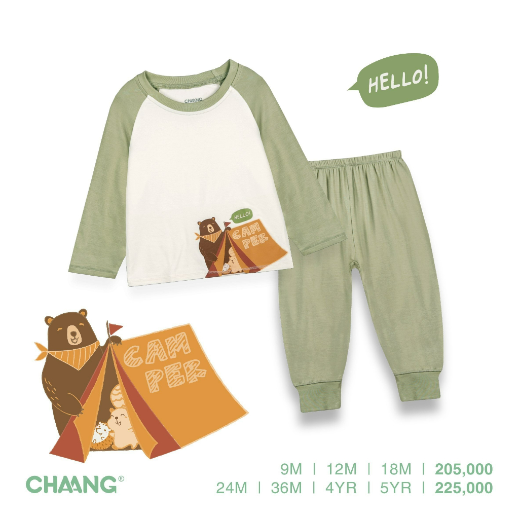 Bộ Quần Áo Dài Tay Raglan Dài Park CHAANG AW22D10