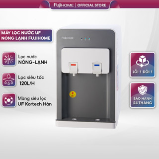 Máy lọc nước nóng lạnh mini để bàn gia đình Fujihome,lọc nước 4 cấp lọc từ nguồn màng siêu lọc UF Kortech Hàn Quốc