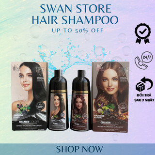 Dầu gội đen thảo dược đl collagen không dính da đầu 500ml swan store